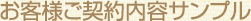 お客様ご契約内容サンプル